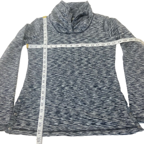 Athleta Pullover Coaster Sweatshirt Small Space Dye Funnel Neck Pockets Cozy - Picture 10 of 13